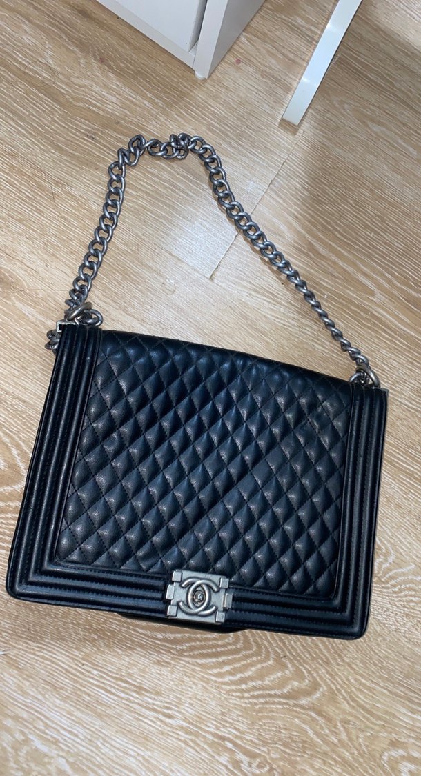 Zincir Detaylı Siyah Deri Kadın Çanta - Görsel 2