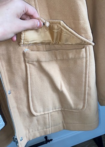 Düğmeli Bej Kadın Midi Ceket - Görsel 3