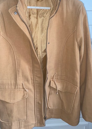 Düğmeli Bej Kadın Midi Ceket - Görsel 5