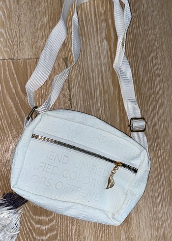 Beyaz Fermuarlı Kadın Çapraz Çanta - Görsel 3