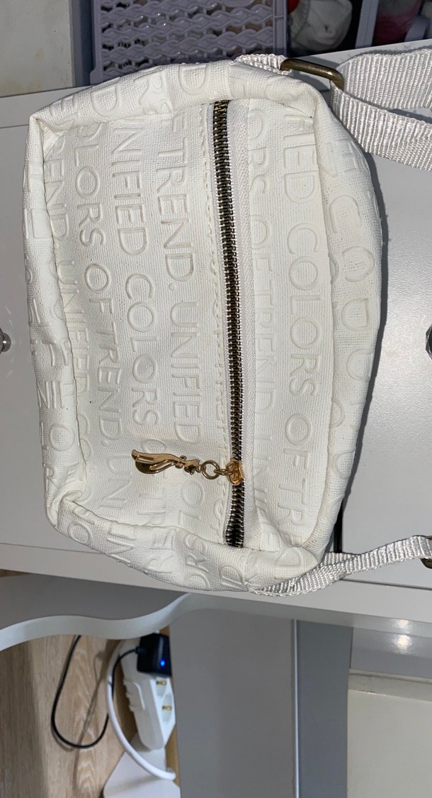 Beyaz Fermuarlı Kadın Çapraz Çanta - Görsel 2