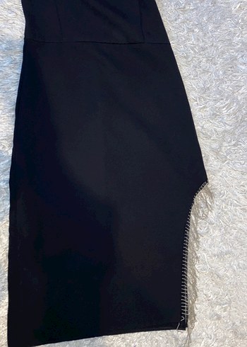 Siyah V Yaka Abiye Elbise - Görsel 2