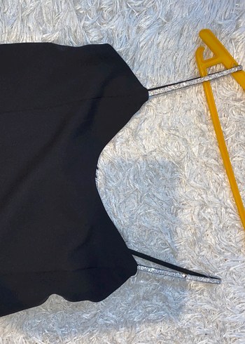 Siyah V Yaka Abiye Elbise - Görsel 4