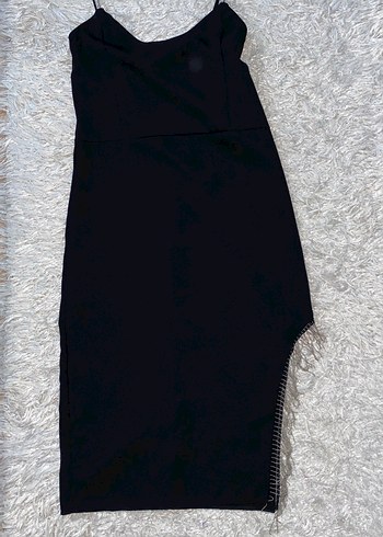 Siyah V Yaka Abiye Elbise - Görsel 5