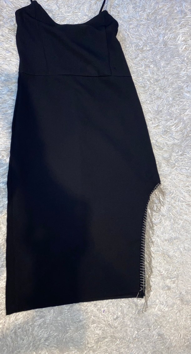 Siyah V Yaka Abiye Elbise - Görsel 2