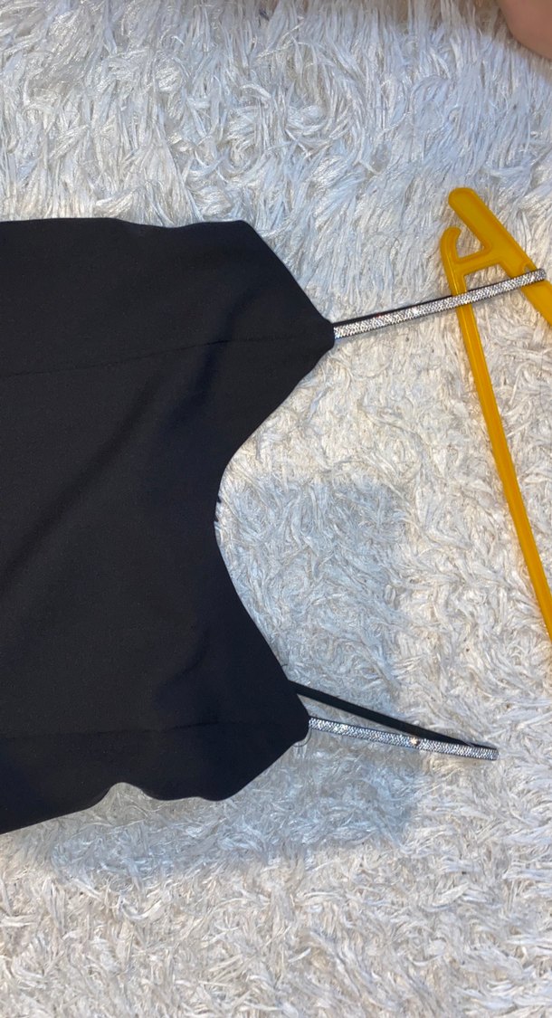 Siyah V Yaka Abiye Elbise - Görsel 4