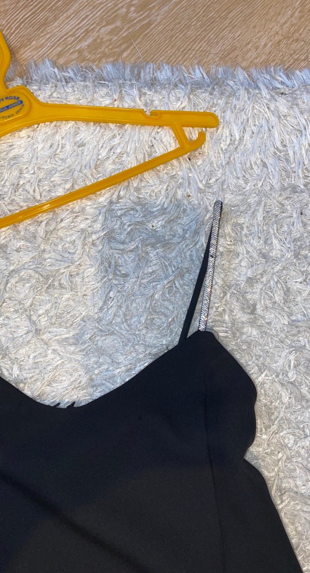 Siyah V Yaka Abiye Elbise - Görsel 3