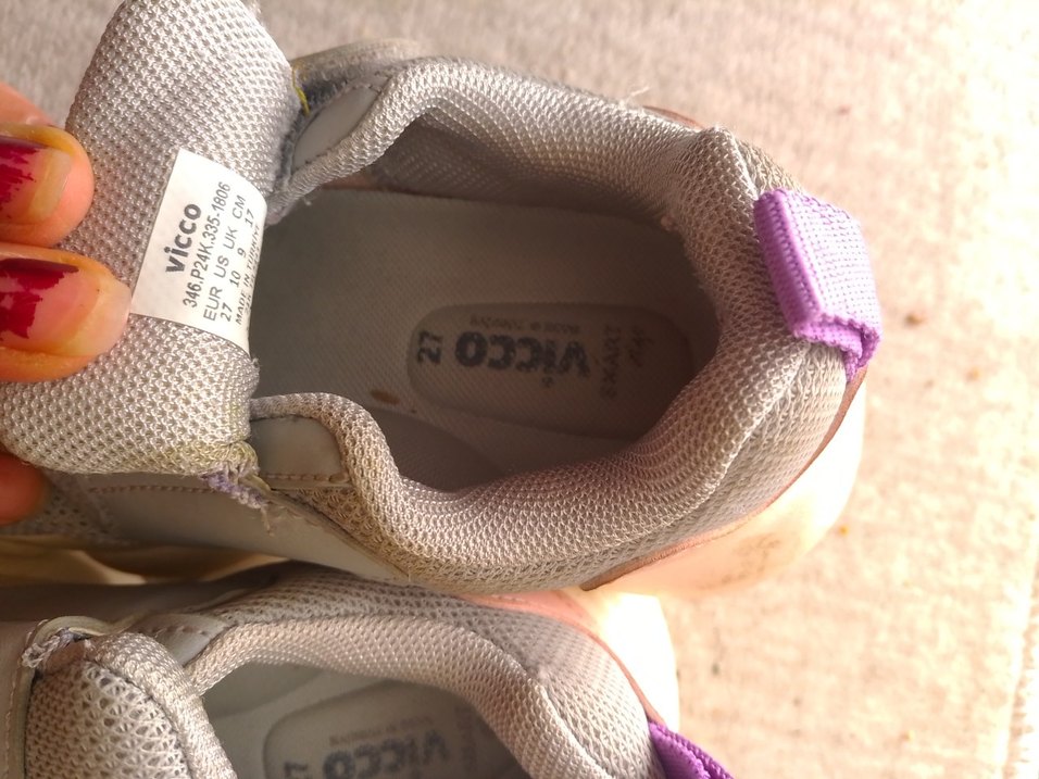 Kız Çocuk Gri-Pembe Cırt Cırtlı Spor Ayakkabı - Görsel 2