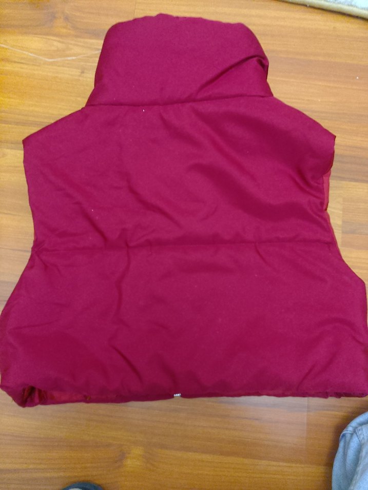 Kırmızı Fermuarlı Yüksek Yaka Kadın Yelek - Görsel 2