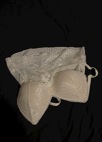 Dantel Detaylı Beyaz Straplez Büstiyer - Görsel 2