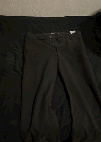 Siyah Beli Kemerli Kadın Kumaş Pantolon - Görsel 3