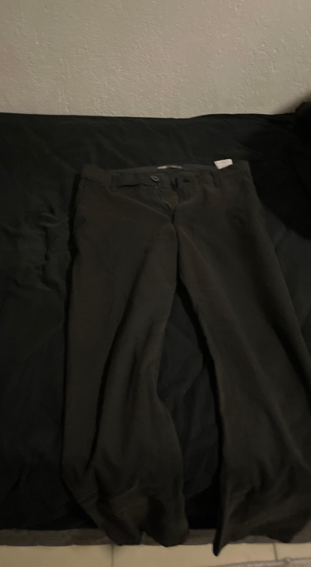 Siyah Beli Kemerli Kadın Kumaş Pantolon - Görsel 3