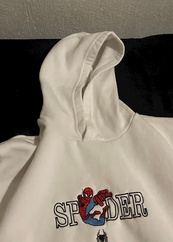 Beyaz Baskılı Kapüşonsuz Erkek Sweatshirt - Görsel 2