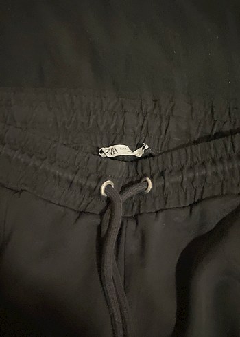 Siyah Oversize Midi Kumaş Kadın Pantolon - Görsel 3