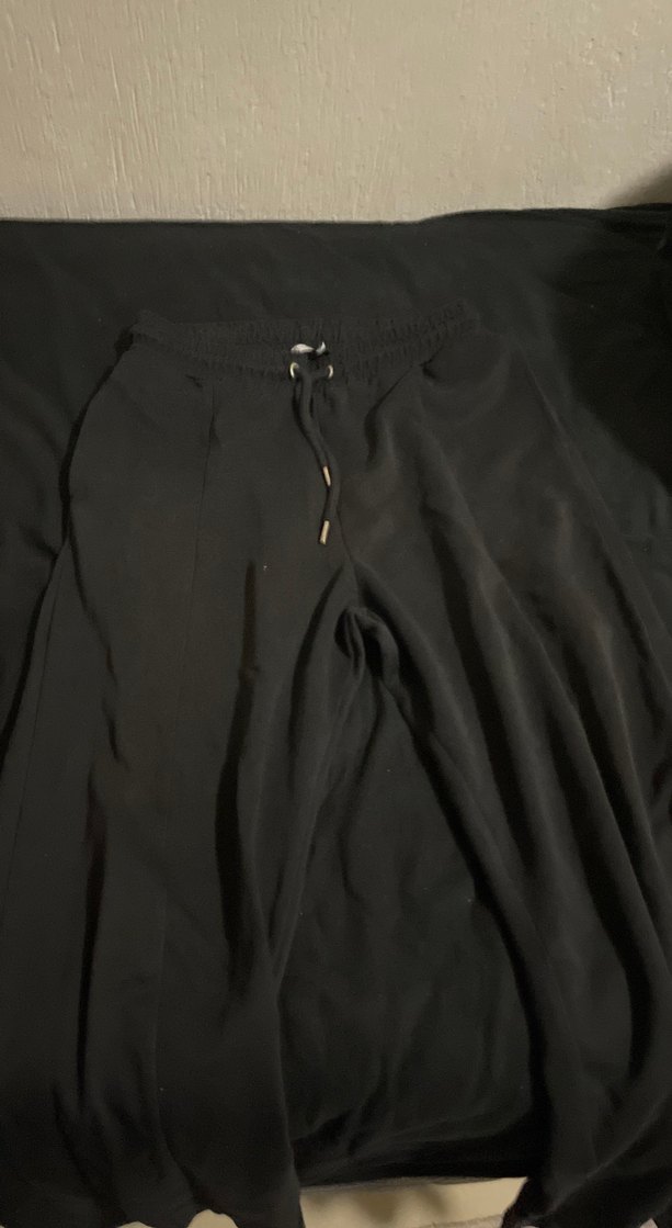 Siyah Oversize Midi Kumaş Kadın Pantolon - Görsel 2