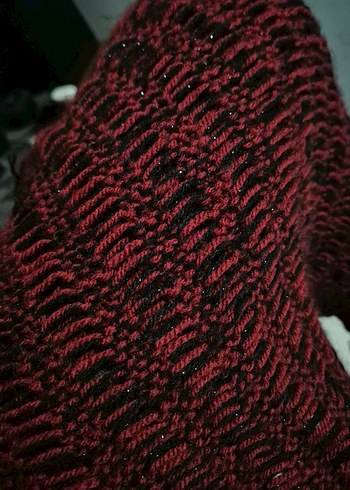 Bordo Örgü Şal - Görsel 3