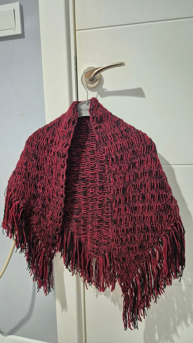 Bordo Örgü Şal - Görsel 2