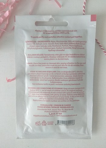 Homm Bitkisel AHA + BHA Kağıt Yüz Maskesi - Görsel 3