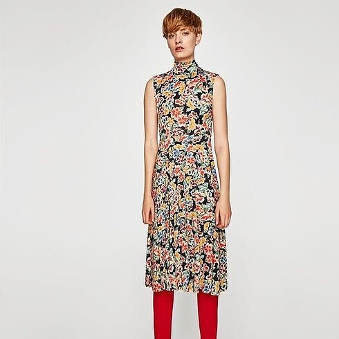 Zara Zara Çiçek Desenli Elbise