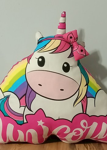 Renkli Unicorn Peluş Oyuncak 2 li yastık - Görsel 3