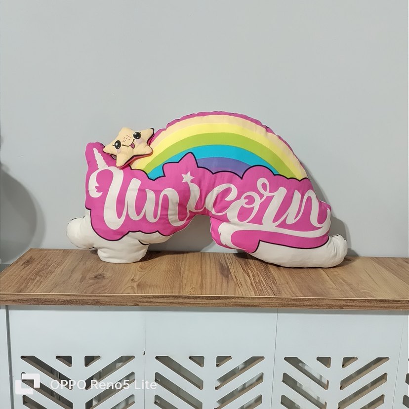Renkli Unicorn Peluş Oyuncak 2 li yastık - Görsel 4