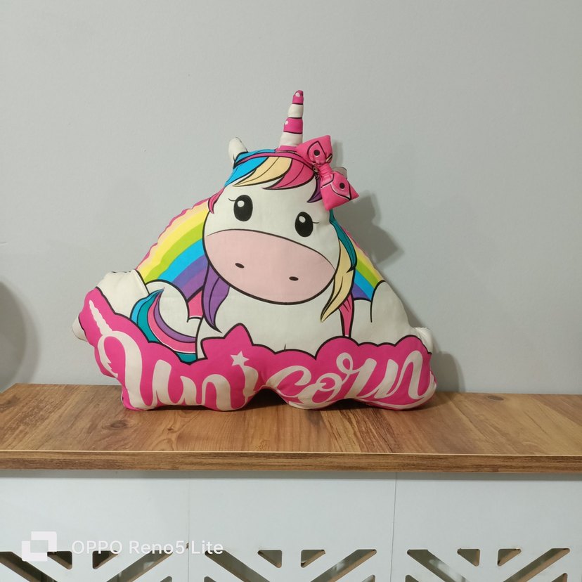 Renkli Unicorn Peluş Oyuncak 2 li yastık - Görsel 2