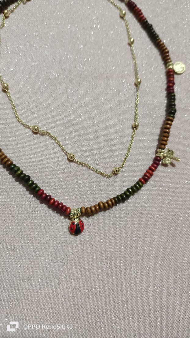 Kısa Çok Renkli Boncuklu Bohem Kolye - Görsel 2