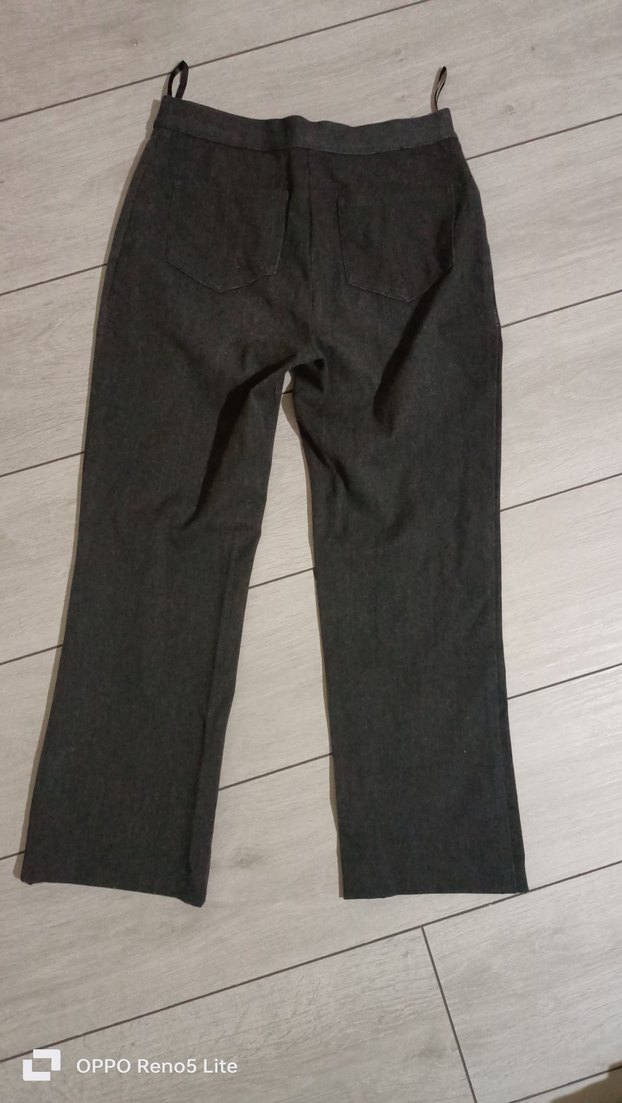 Gri lycrali Kadın Kumaş Pantolon - Görsel 2