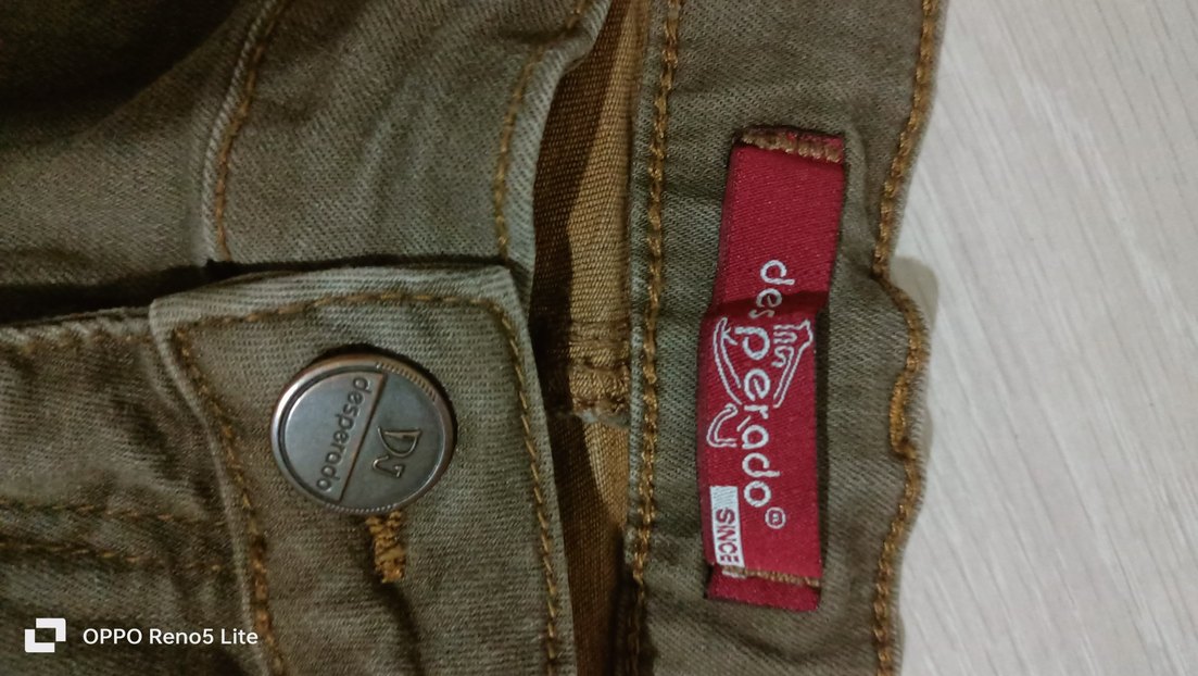 lycrali kahve kot pantolon taş işleme ve saçak detaylı - Görsel 4