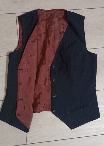 Düğmeli Lacivert Kadın Yelek - Görsel 3