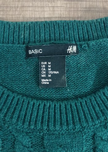 H&M kadın Yeşil Örgü Kazak - Görsel 2