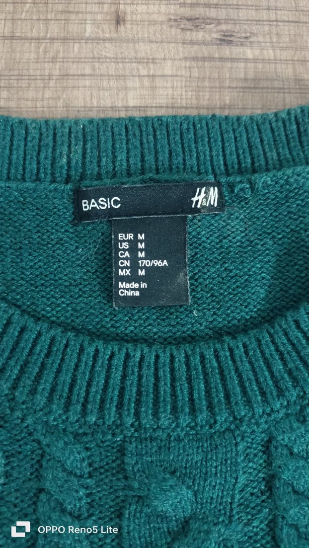 H&M kadın Yeşil Örgü Kazak - Görsel 2