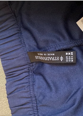 Kadın Lacivert Keten Fırfırlı Midi Etek - Görsel 2