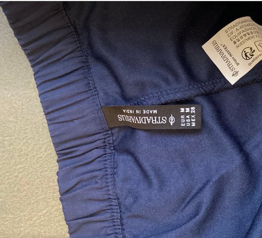 Kadın Lacivert Keten Fırfırlı Midi Etek - Görsel 2