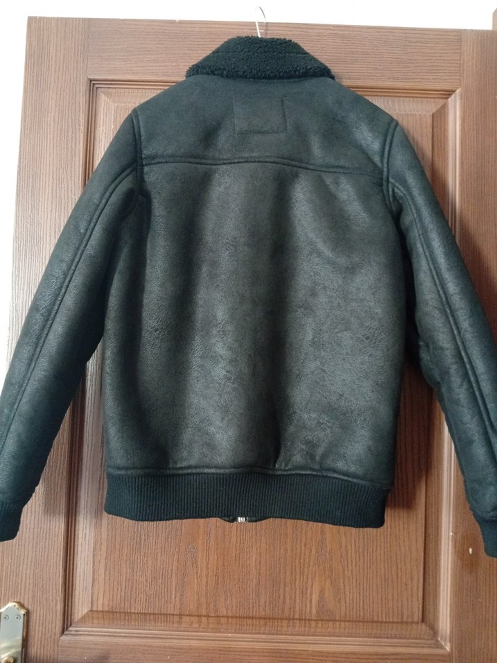 Kürklü Siyah Deri Erkek Ceket - Görsel 2