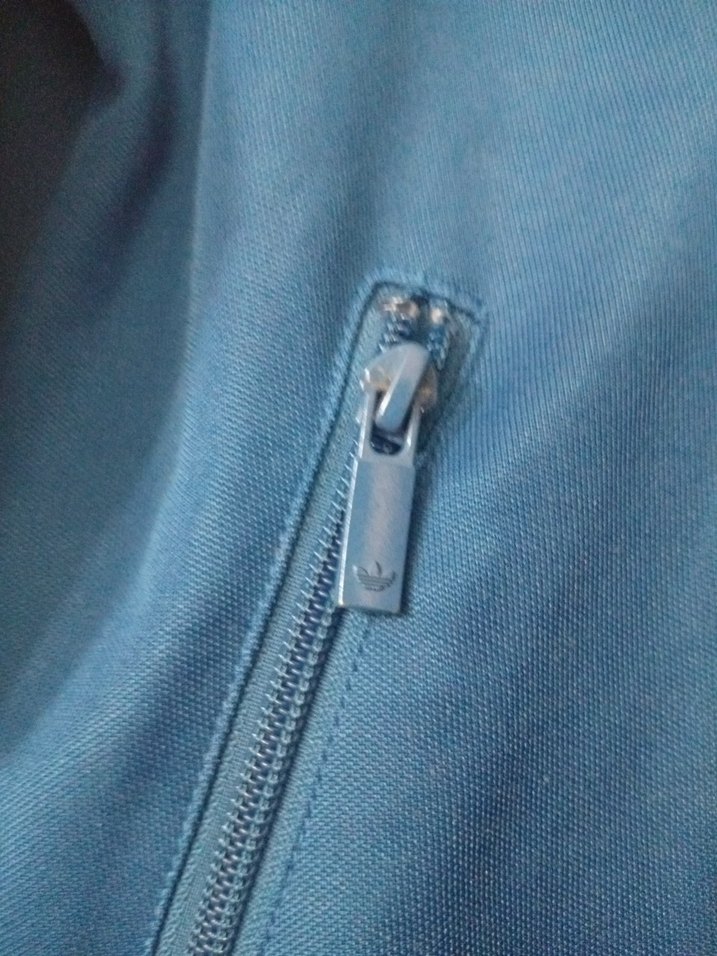 Mavi Adidas Fermuarlı Unisex Spor Ceketi - Görsel 3