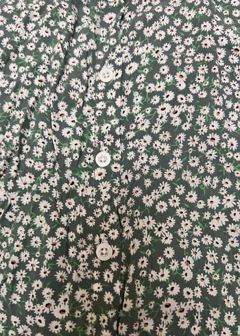 Düğmeli Yeşil Bohem Midi Etek - Görsel 2