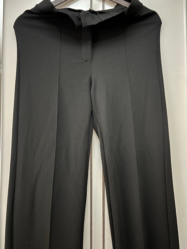 Siyah Kadın Ofis Elbisesi, Uzun Kollu, Düğmeli - Görsel 2