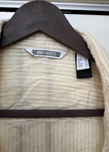 Bej Düğmeli Uzun Kollu Keten Gömlek - Görsel 2