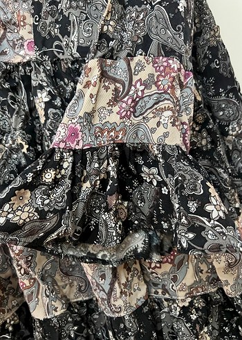 Her bedene uyumlu salaş Çiçek Desenli Uzun Bohem Elbise - Görsel 2