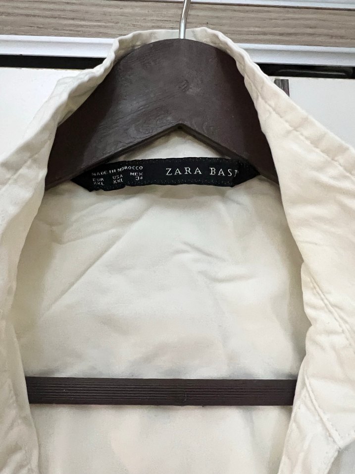 Krem rengine dönük Düğmeli Beyaz Keten Kadın Gömlek - Görsel 2