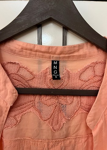 Pembe Keten Uzun Düğmeli gömlek - Görsel 4