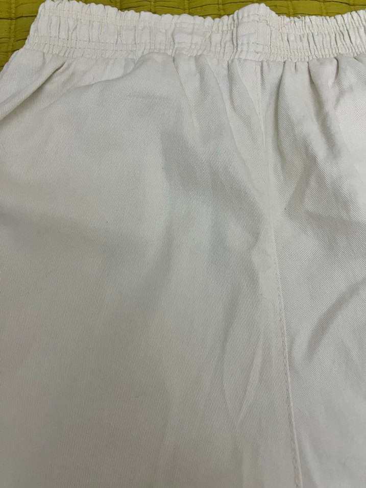 Beyaz Keten Midi Kadın Pantolon - Görsel 2