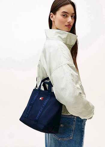 Tommy Hilfiger Mavi Fermuarlı Kadın Çanta - Görsel 8