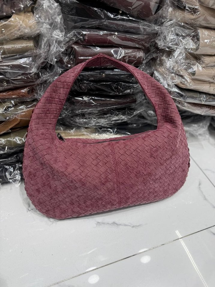 Bohem Örgü Kadın Süet Çanta - Görsel 4