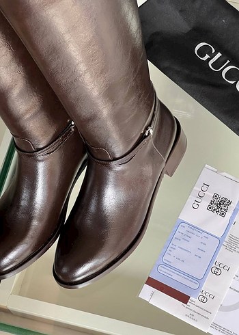 Kahverengi Deri Tokalı Dizüstü Çizme - Görsel 3