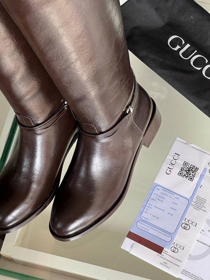 Kahverengi Deri Tokalı Dizüstü Çizme - Görsel 3