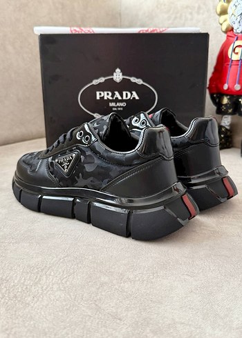 Prada Siyah Kamuflaj Desenli Erkek Spor Ayakkabı - Görsel 2