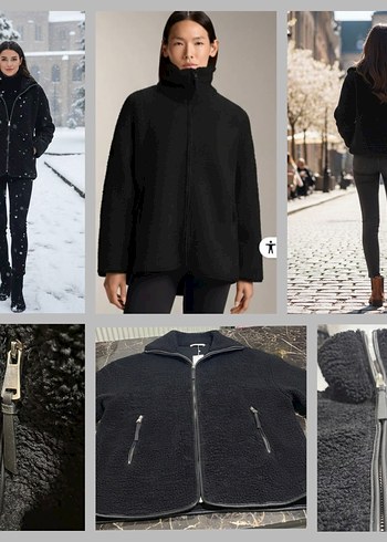 Kadın Oysho Yüksek Yakalı Ceket - Görsel 11