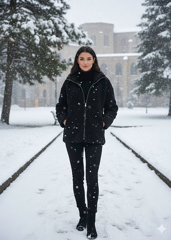 Kadın Oysho Yüksek Yakalı Ceket - Görsel 9